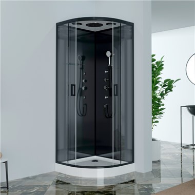 كابينة شاور زاوية حديثة بزجاج رمادي